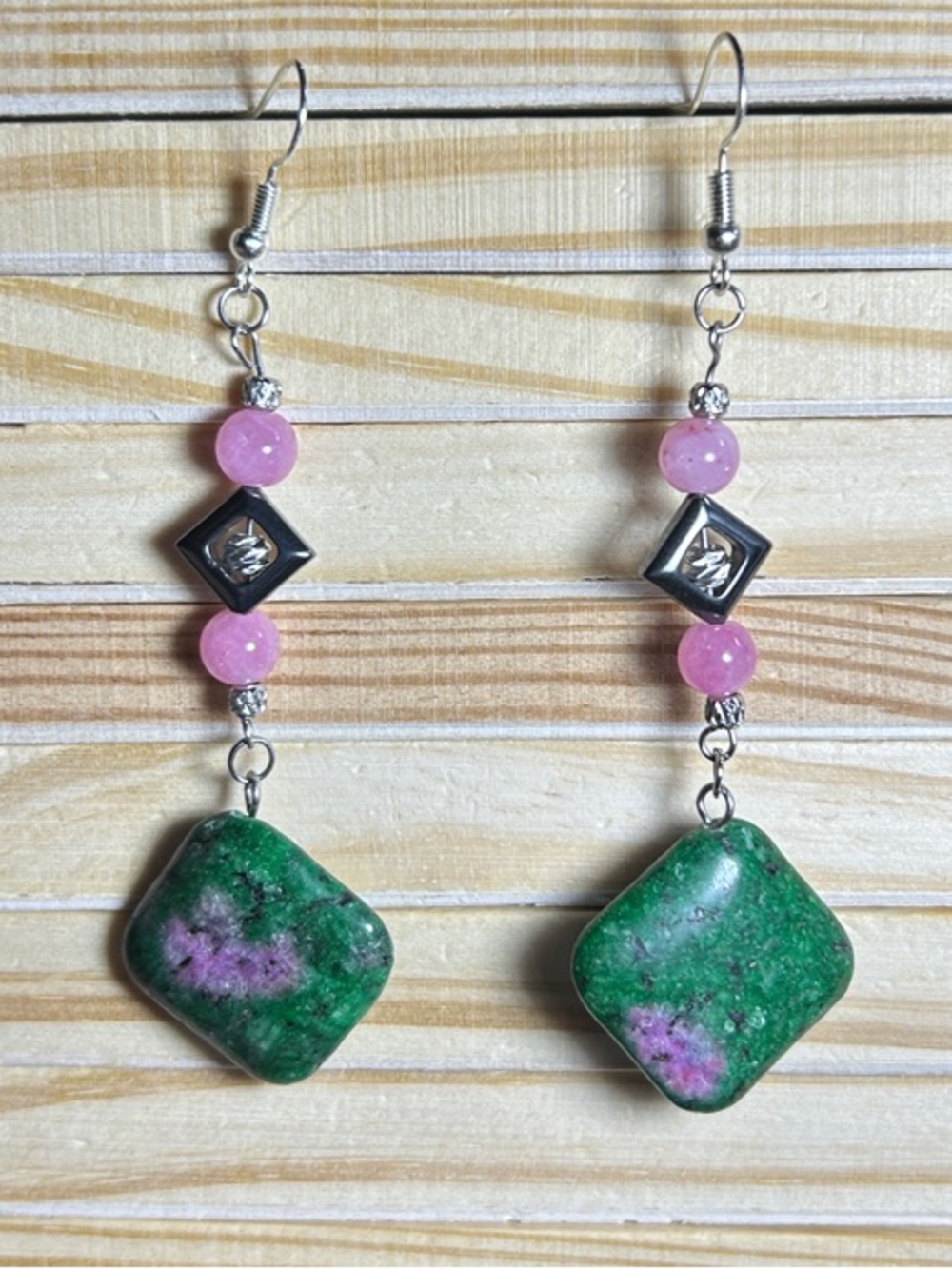 3/$25 Ruby Zoisite Drop Earrings